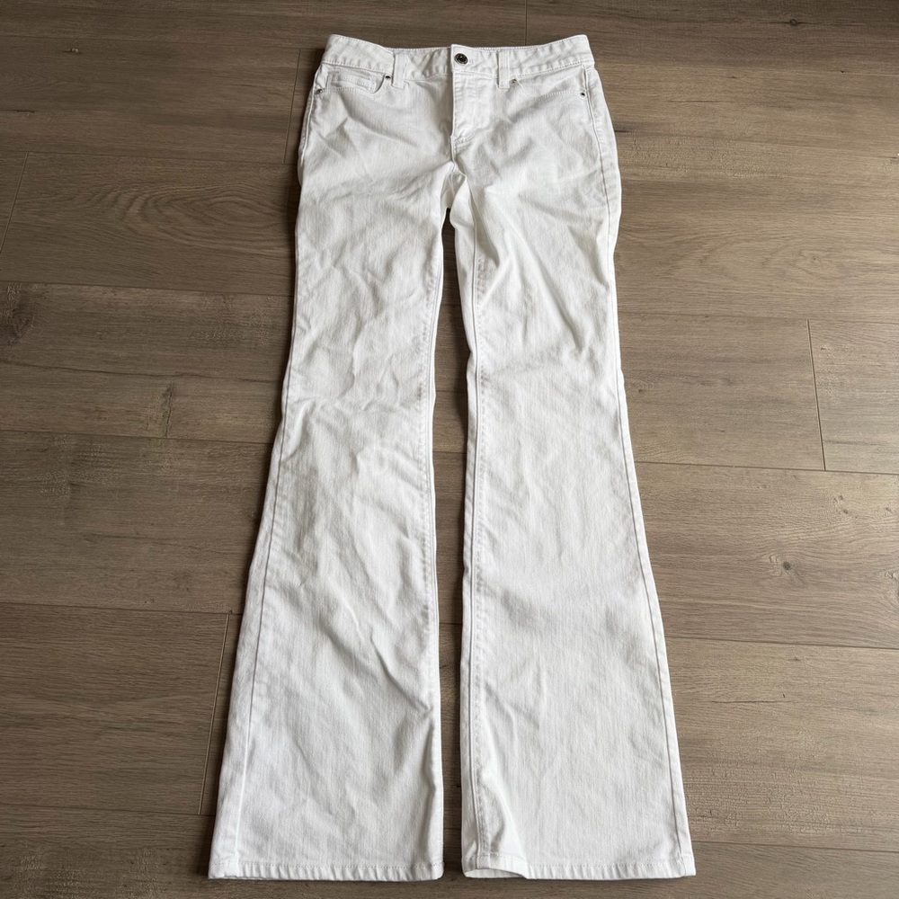 White House Black Market white Skinny Flare Jeans - size 0R